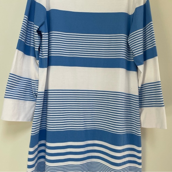 Lilly Pulitzer Marlowe Bay Blue Coconut Stripe 100% Pima Cotton Pullover Dress - Picture 4 of 14